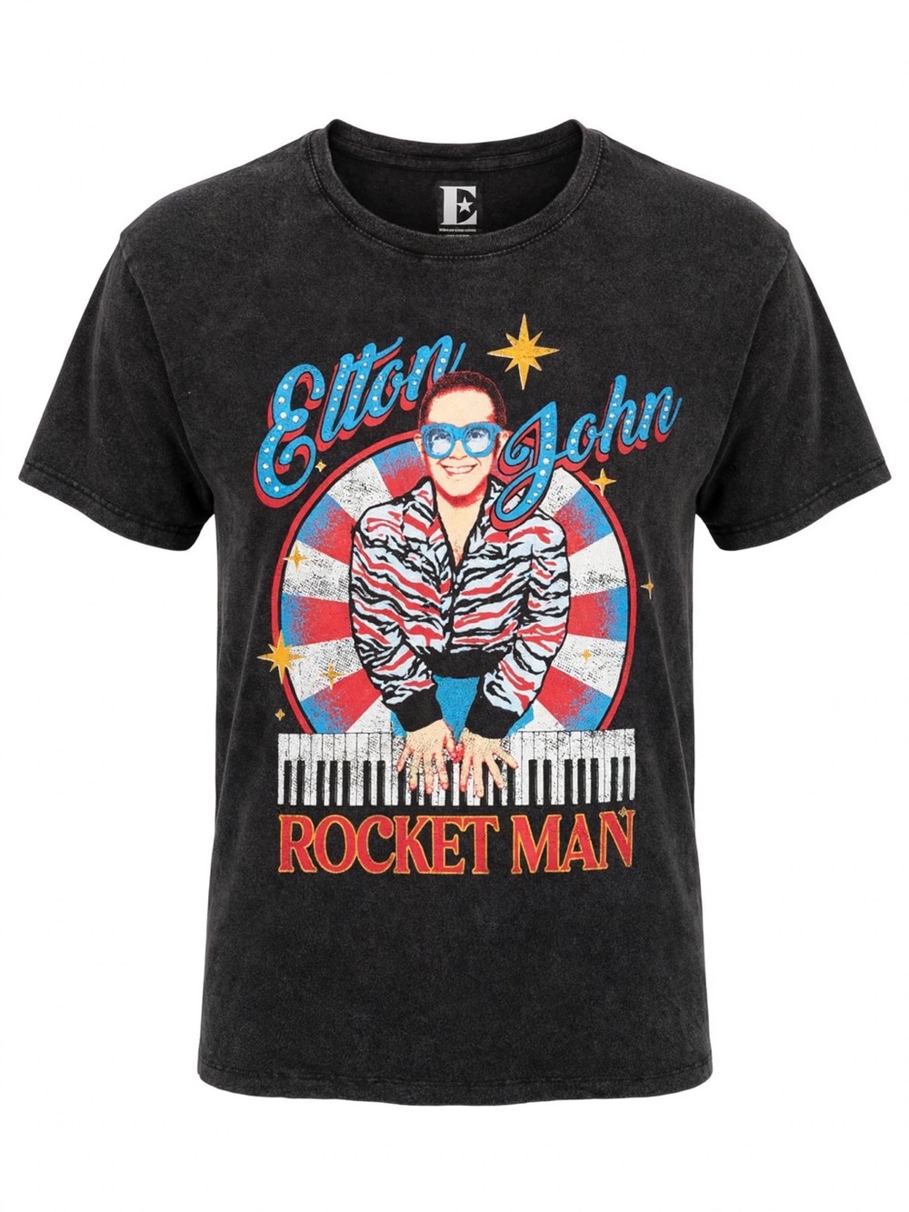 Elton John Rocket Man T-Shirt Size S NWT 2024 Official Merch Piano man graphic.